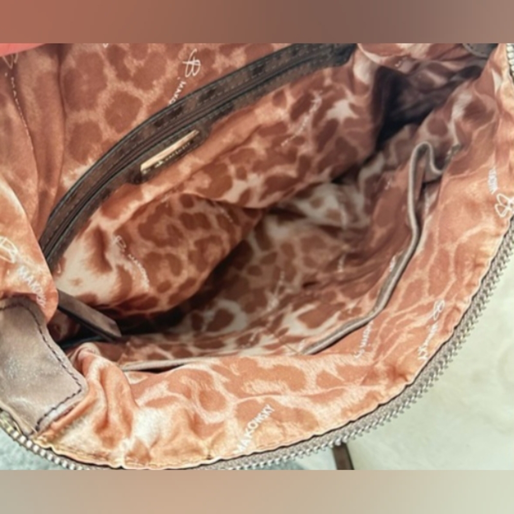 B Makowsky Animal Print Leather Hobo Bag, 12" wide x 13" length - Picture 11 of 16